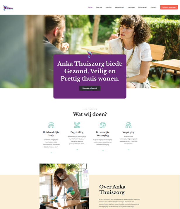Website ontwerp en ontwikkeling voor Anka Thuiszorg
