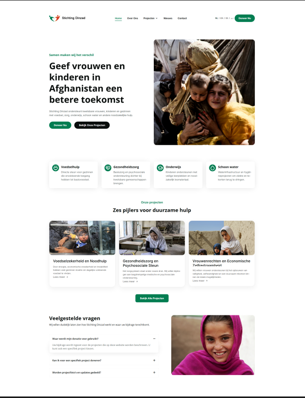 Stichting Dinzad zet zich in voor vrouwen, kinderen en gezinnen die ondersteuning nodig hebben op het gebied van voedsel, zorg, onderwijs, water en bestaanszekerheid