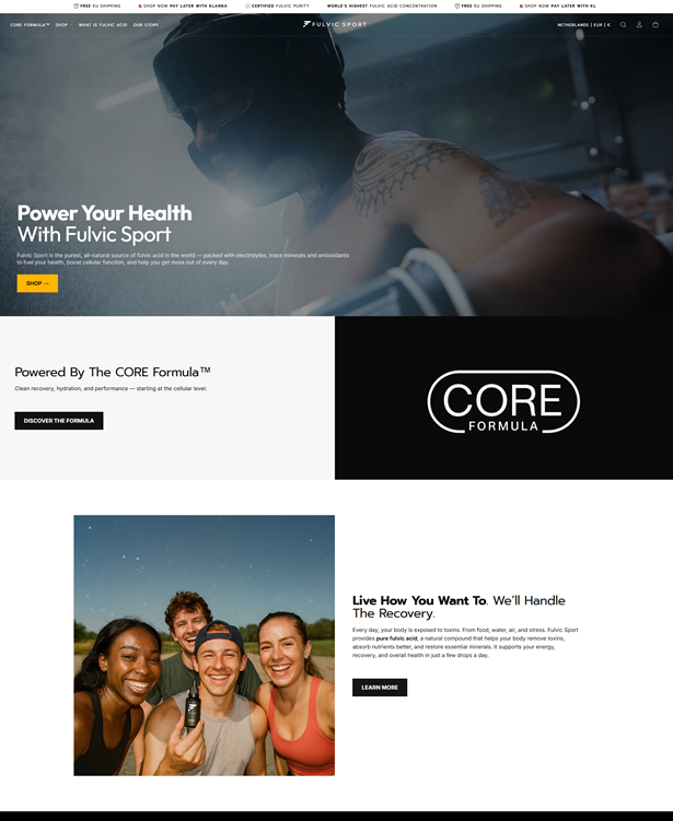 E-commerce webshop ontwerp en ontwikkeling voor Fulvic Sport