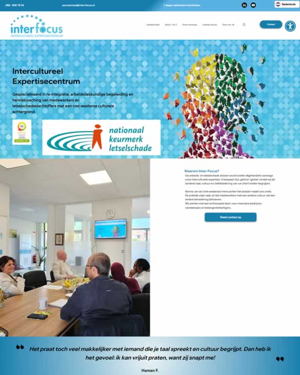 Website ontwerp en ontwikkeling voor Inter-Focus Intercultureel Expertise Centrum