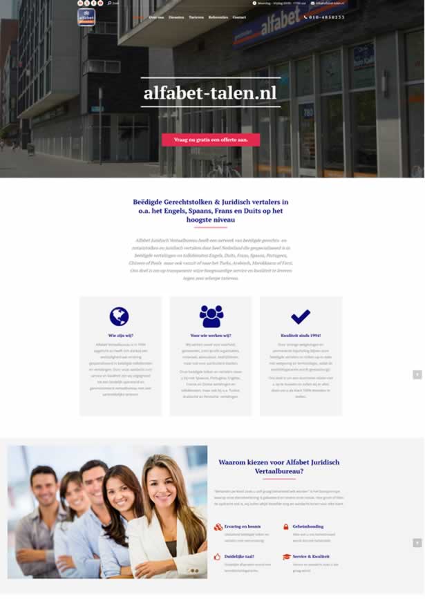 Website ontwerp en ontwikkeling voor Alfabet Juridisch Vertaalbureau