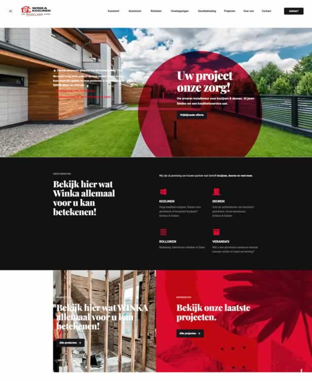 Website ontwerp en ontwikkeling voor Winka Kozijnen